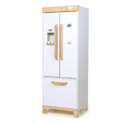 Tender Leaf Toys - Tenderleaf Refrigerator - Wooden Pretend Play Appliance for Kids with Ice Dispenser - Interactive and Realistic Refrigerator for Boys and Girls, Educational and Fun - Age 3 +