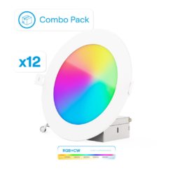 Infibrite Elite Smart Compatible White 6-in 1100 -Lumens Color-enhancing Round LED Canless Wet rated Recessed Downlight 12 -Pack