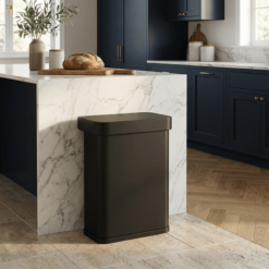 simplehuman Rectangular Sensor Can, 58L Sensor Can Voice and Motion-Activated, Matte Black