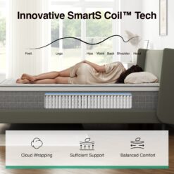 Novilla 12-in Medium Full Cooling Hybrid Memory Foam/Coil Blend Mattress in a Box
