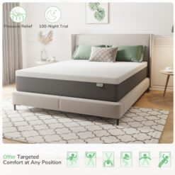 Novilla 12-in Medium Queen Cooling Memory foam Mattress in a Box