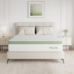 Novilla 12-in Medium King Hybrid Memory Foam/Coil Blend Mattress in a Box