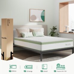 Novilla 12-in Medium King Hybrid Memory Foam/Coil Blend Mattress in a Box