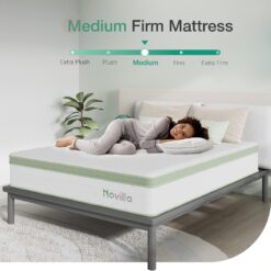Novilla 12-in Medium Queen Hybrid Memory Foam/Coil Blend Mattress in a Box