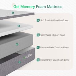 Novilla 12-in Firm Queen Memory foam Mattress in a Box