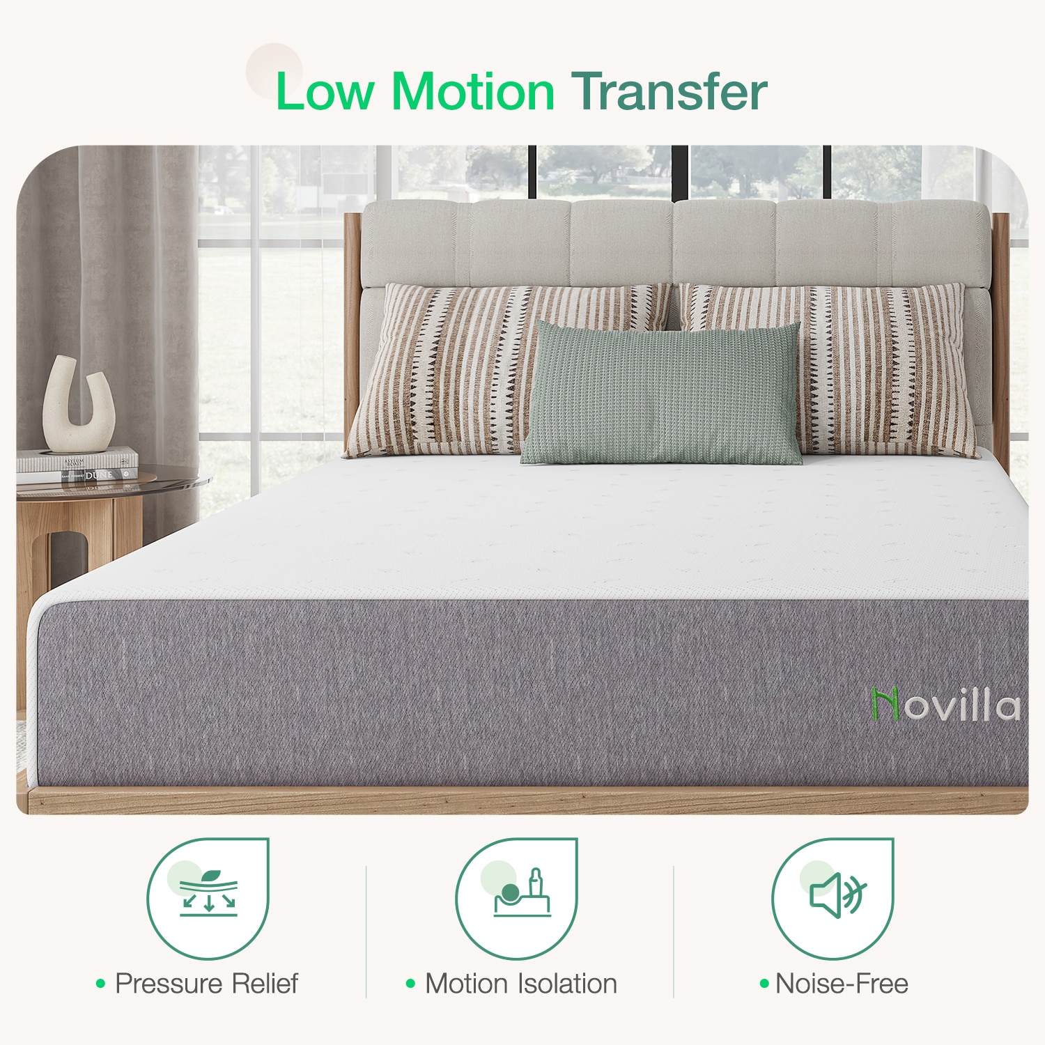 Novilla 12-in Firm Queen Memory foam Mattress in a Box