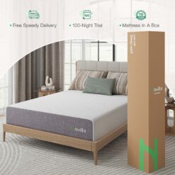 Novilla 12-in Medium King Memory foam Mattress in a Box