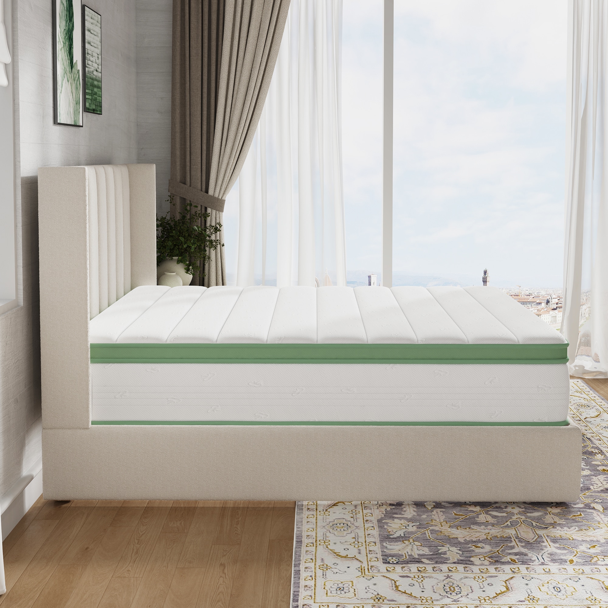 Novilla 10-in Medium Queen Hybrid Memory Foam/Coil Blend Mattress in a Box