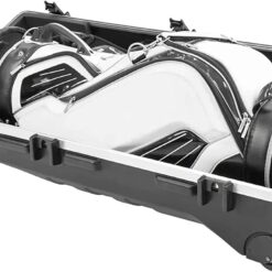 SKB Staff ATA Hard Shell Plastic Golf Travel Case for Cart Bags with Wheels - Heavy-Duty Rolling Club and Driver Carrier for Airline Transport, Impact-Resistant with TSA Locking Latches