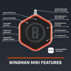 Bushnell Golf Wingman Mini Bluetooth Speaker with GPS Orange