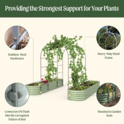 Vego Garden VAT 54-in W x 90-in H Painted Finish Steel Garden Trellis For Climbing Plants For Cucumbers For Roses For Tomatoes