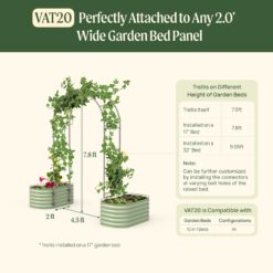 Vego Garden VAT 18-in W x 90-in H Painted Finish Steel Garden Trellis For Climbing Plants For Cucumbers For Roses For Tomatoes