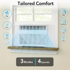 Comfort Zone Window Mounted Smart Wi-Fi Room Air Conditioner with Remote Control, 12,000 BTU