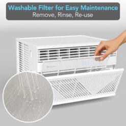 Comfort Zone Window Mounted Smart Wi-Fi Room Air Conditioner with Remote Control, 12,000 BTU