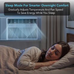Comfort Zone Window Mounted Smart Wi-Fi Room Air Conditioner with Remote Control, 8,000 BTU