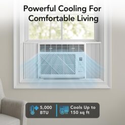 Comfort Zone Window Mounted Room Air Conditioner with Remote Control, 5,000 BTU