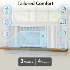 Comfort Zone Window Mounted Room Air Conditioner with Remote Control, 5,000 BTU