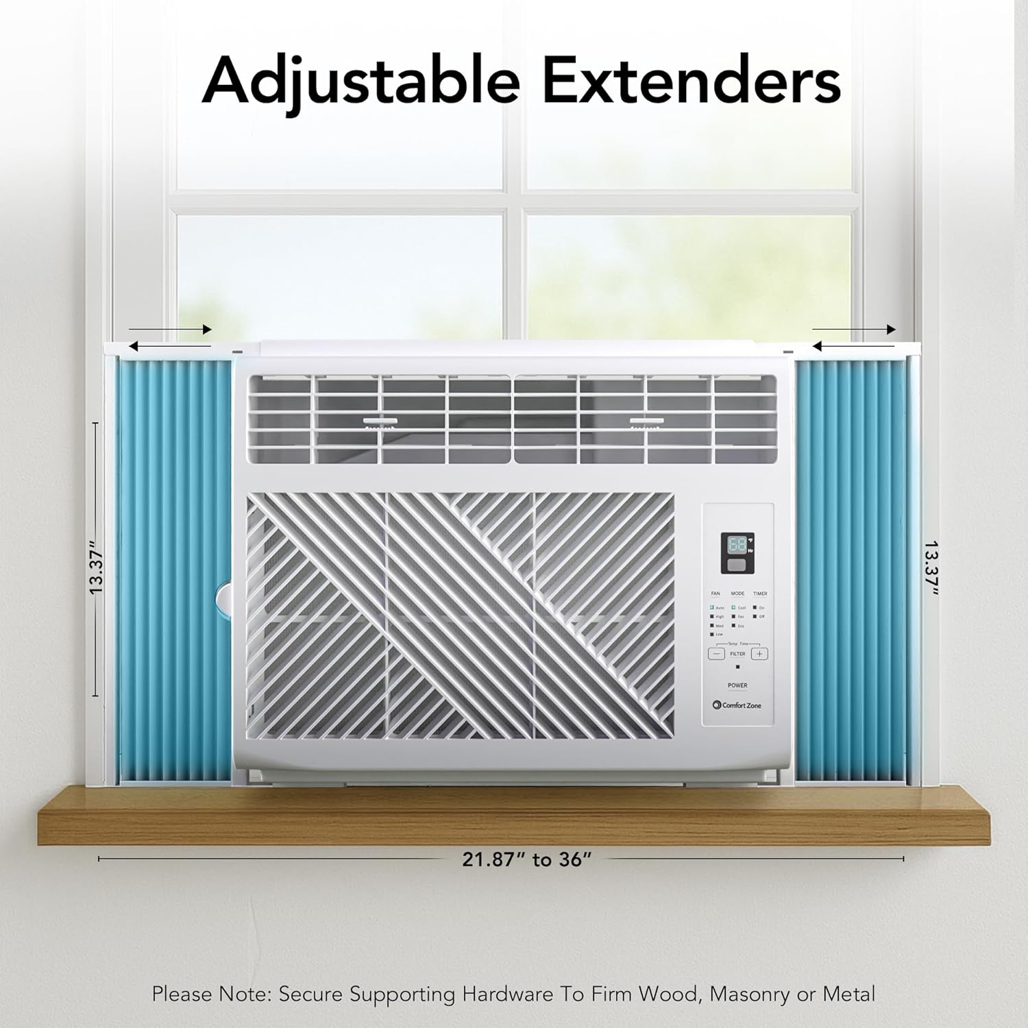 Comfort Zone Window Mounted Room Air Conditioner with Remote Control, 5,000 BTU