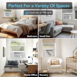 Comfort Zone Window Mounted Room Air Conditioner with Remote Control, 5,000 BTU