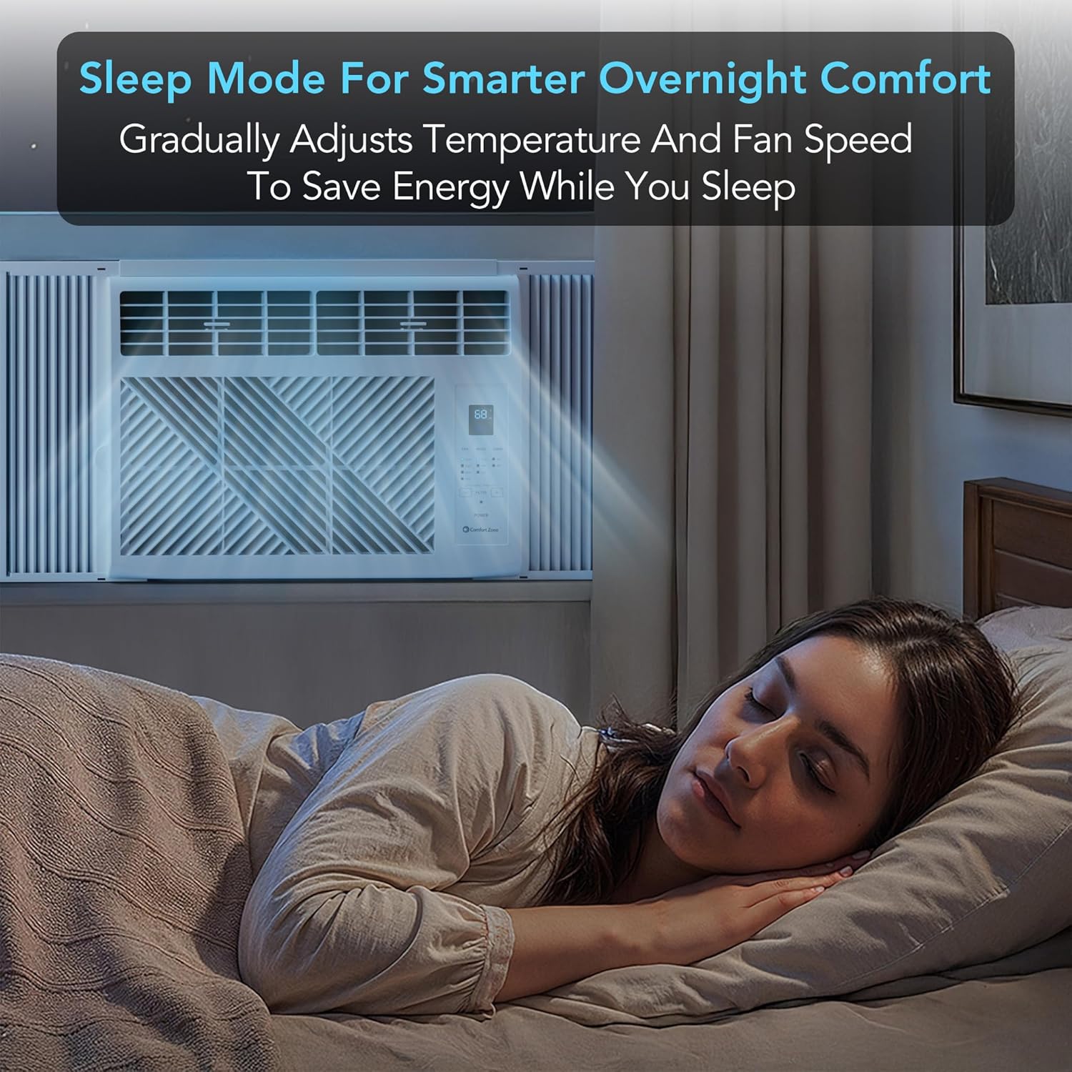 Comfort Zone Window Mounted Room Air Conditioner with Remote Control, 5,000 BTU