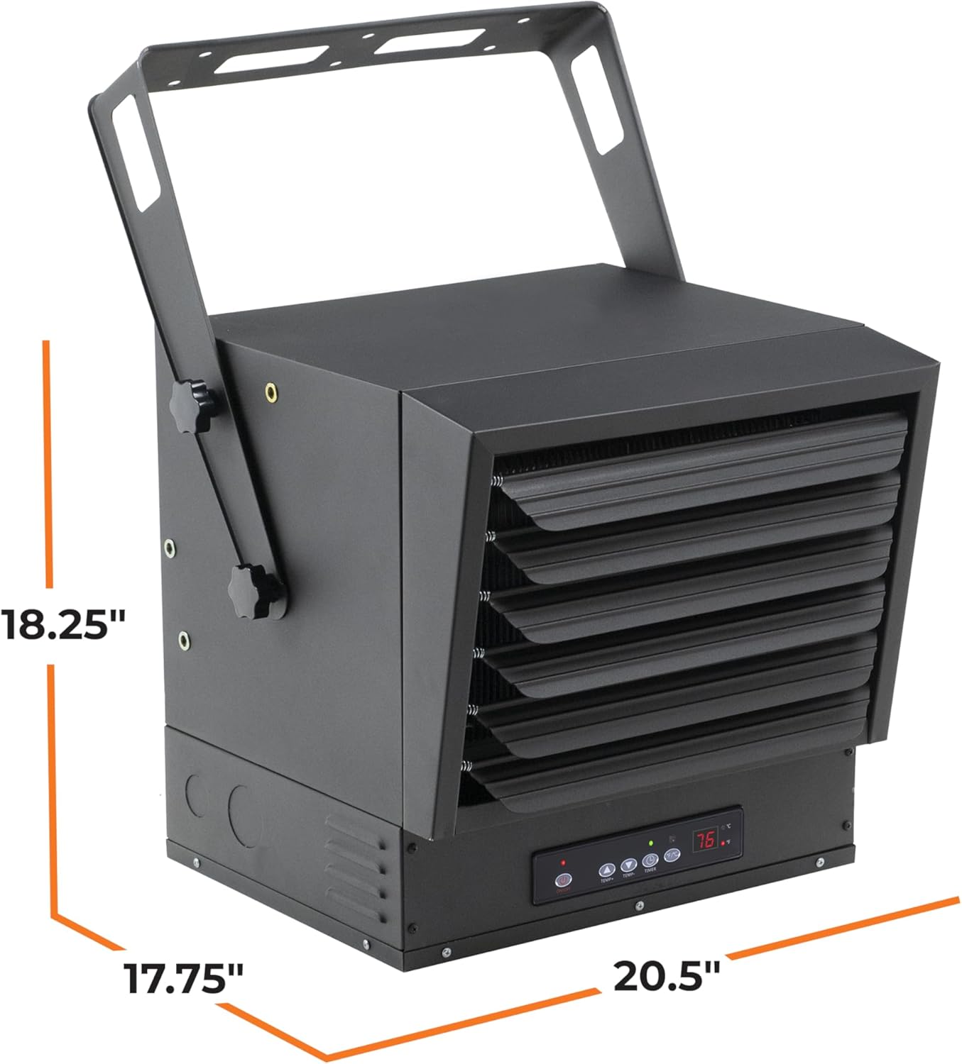 Comfort Zone 10,000W Hard-Wired Garage Heater, Black