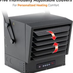 Comfort Zone 10,000W Hard-Wired Garage Heater, Black