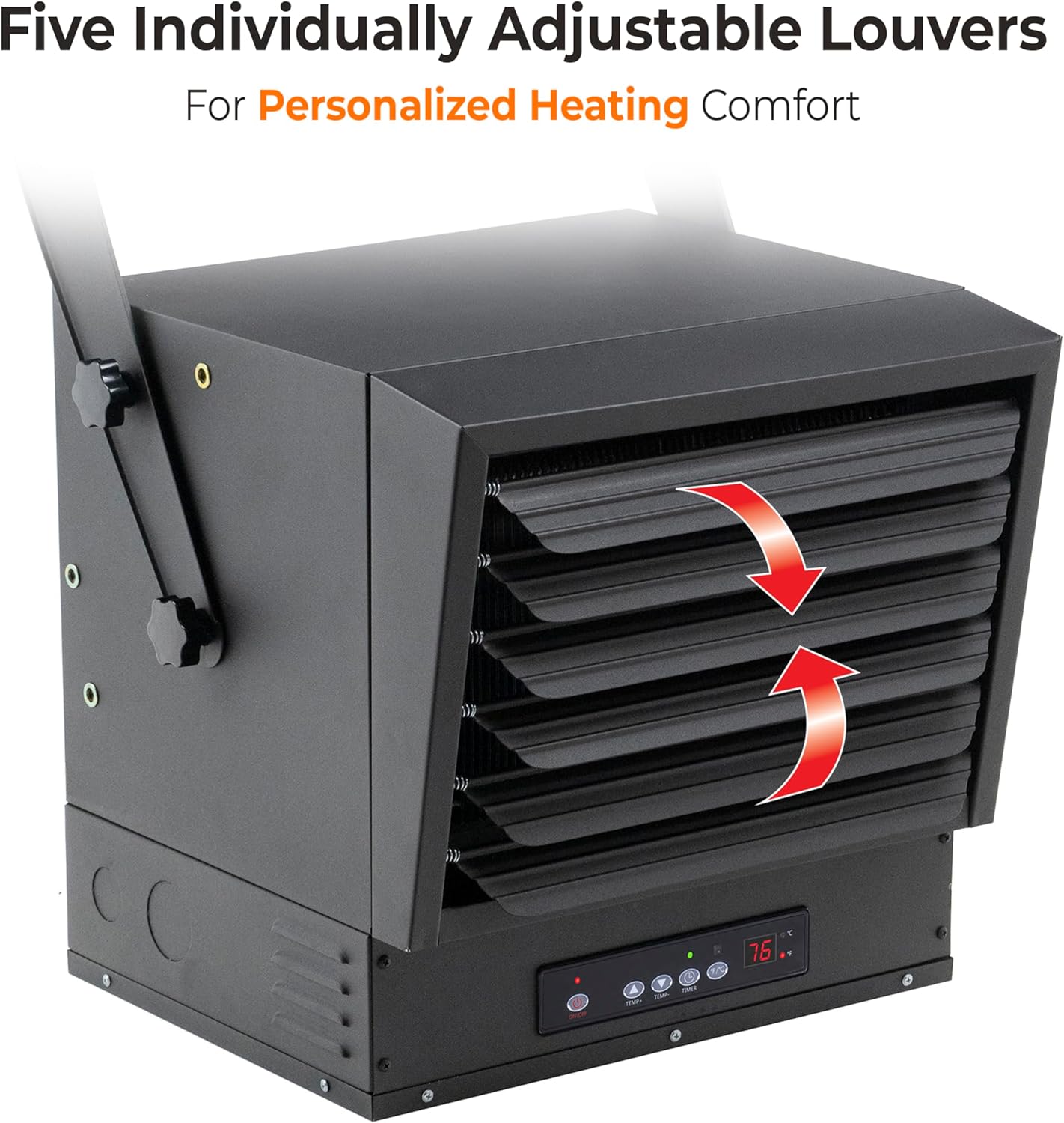 Comfort Zone 10,000W Hard-Wired Garage Heater, Black