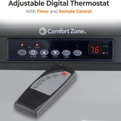 Comfort Zone Hard-Wired Ceiling Mount Garage Space Heater with Remote, 7,500 Watt, 240 Volt, CZ230ERBK