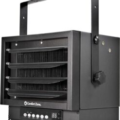 Comfort Zone Hard-Wired Ceiling Mount Garage Space Heater with Remote, 7,500 Watt, 240 Volt, CZ230ERBK