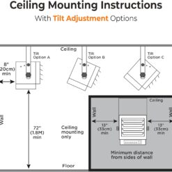 Comfort Zone Hard-Wired Ceiling Mount Garage Space Heater with Remote, 7,500 Watt, 240 Volt, CZ230ERBK