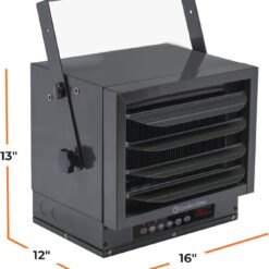 Comfort Zone Hard-Wired Ceiling Mount Garage Space Heater with Remote, 7,500 Watt, 240 Volt, CZ230ERBK