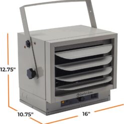 Comfort Zone Hard-Wired Ceiling Mount Garage Electric Space Heater, Fan-Forced, 5,000 watt, 240 volt, CZ220