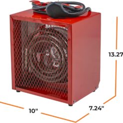 Comfort Zone CZ290 NEMA 6-30P 4,800-Watt Fan-Forced Industrial Heater, Integrated Thermostat Control, Red