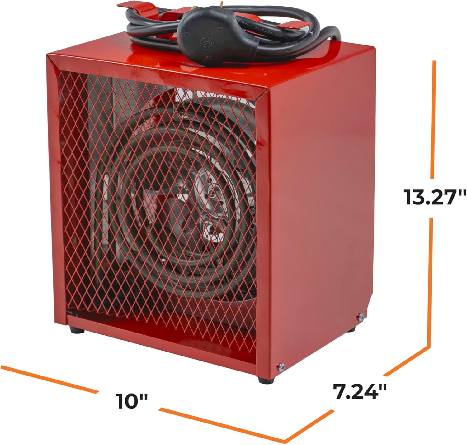 Comfort Zone CZ290 NEMA 6-30P 4,800-Watt Fan-Forced Industrial Heater, Integrated Thermostat Control, Red