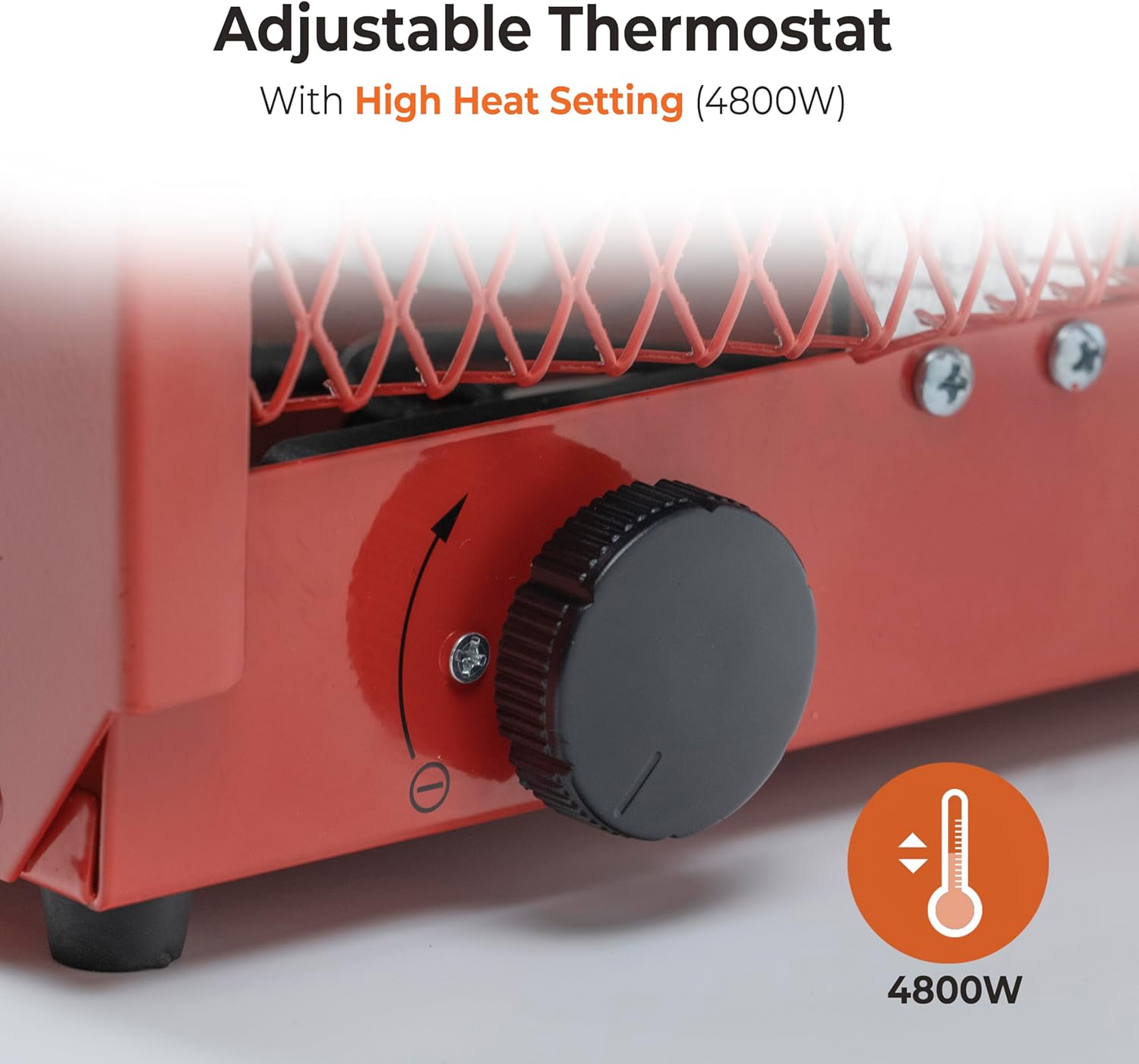 Comfort Zone CZ290 NEMA 6-30P 4,800-Watt Fan-Forced Industrial Heater, Integrated Thermostat Control, Red
