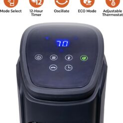 Comfort Zone 30-Inch Oscillating Tower Space Heater with Remote Control