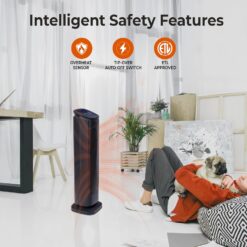Comfort Zone 30-Inch Oscillating Tower Space Heater with Remote Control