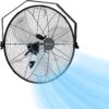 Comfort Zone 20-inch Industrial High Velocity Fan – Heavy Duty All-Metal Floor & Wall Mount Fan, 3-Speed High Power Cooling