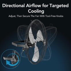 Comfort Zone 20-inch Industrial High Velocity Fan – Heavy Duty All-Metal Floor & Wall Mount Fan, 3-Speed High Power Cooling