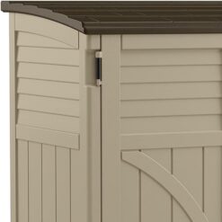 Suncast Horizontal Shed, Compact Outdoor Storage System, 34 Cu. Ft. Capacity, Sand & Slate