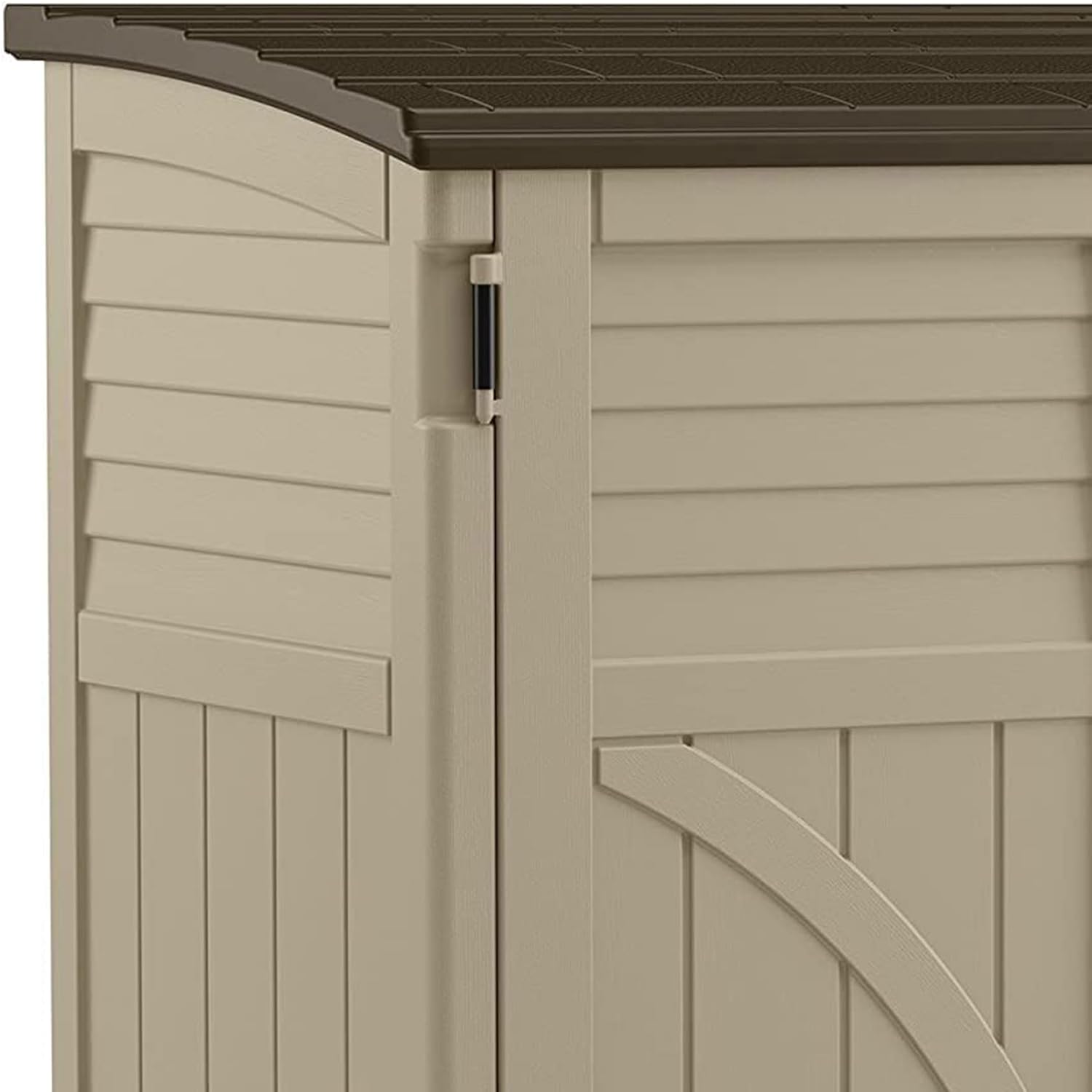 Suncast Horizontal Shed, Compact Outdoor Storage System, 34 Cu. Ft. Capacity, Sand & Slate