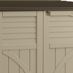 Suncast Horizontal Shed, Compact Outdoor Storage System, 34 Cu. Ft. Capacity, Sand & Slate