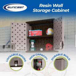 Suncast BMC3000 Cabinet-Resin Construction for Wall Mounted Garage Storage, 30.25
