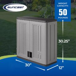 Suncast BMC3000 Cabinet-Resin Construction for Wall Mounted Garage Storage, 30.25