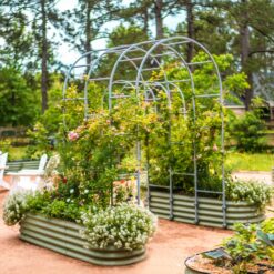 Vego Garden VAT 24-in W x 90-in H Painted Finish Steel Garden Trellis For Climbing Plants For Cucumbers For Roses For Tomatoes