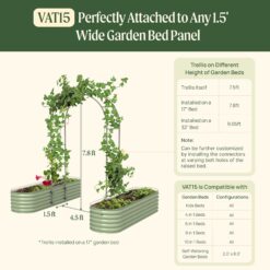 Vego Garden VAT 24-in W x 90-in H Painted Finish Steel Garden Trellis For Climbing Plants For Cucumbers For Roses For Tomatoes