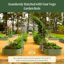 Vego Garden VAT 24-in W x 90-in H Painted Finish Steel Garden Trellis For Climbing Plants For Cucumbers For Roses For Tomatoes