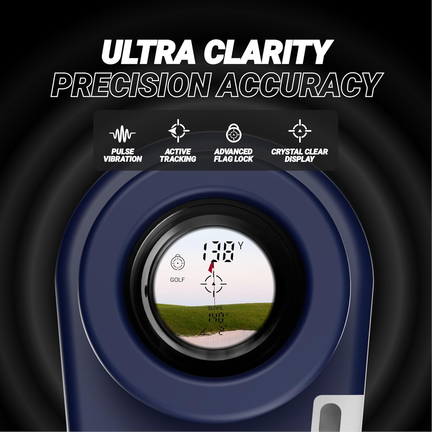 Blue Tees Golf Series 3 Max+ Golf Rangefinder with Slope Switch, 1000 Yards Range Finder, 6X Magnification Laser Rangefinder, White