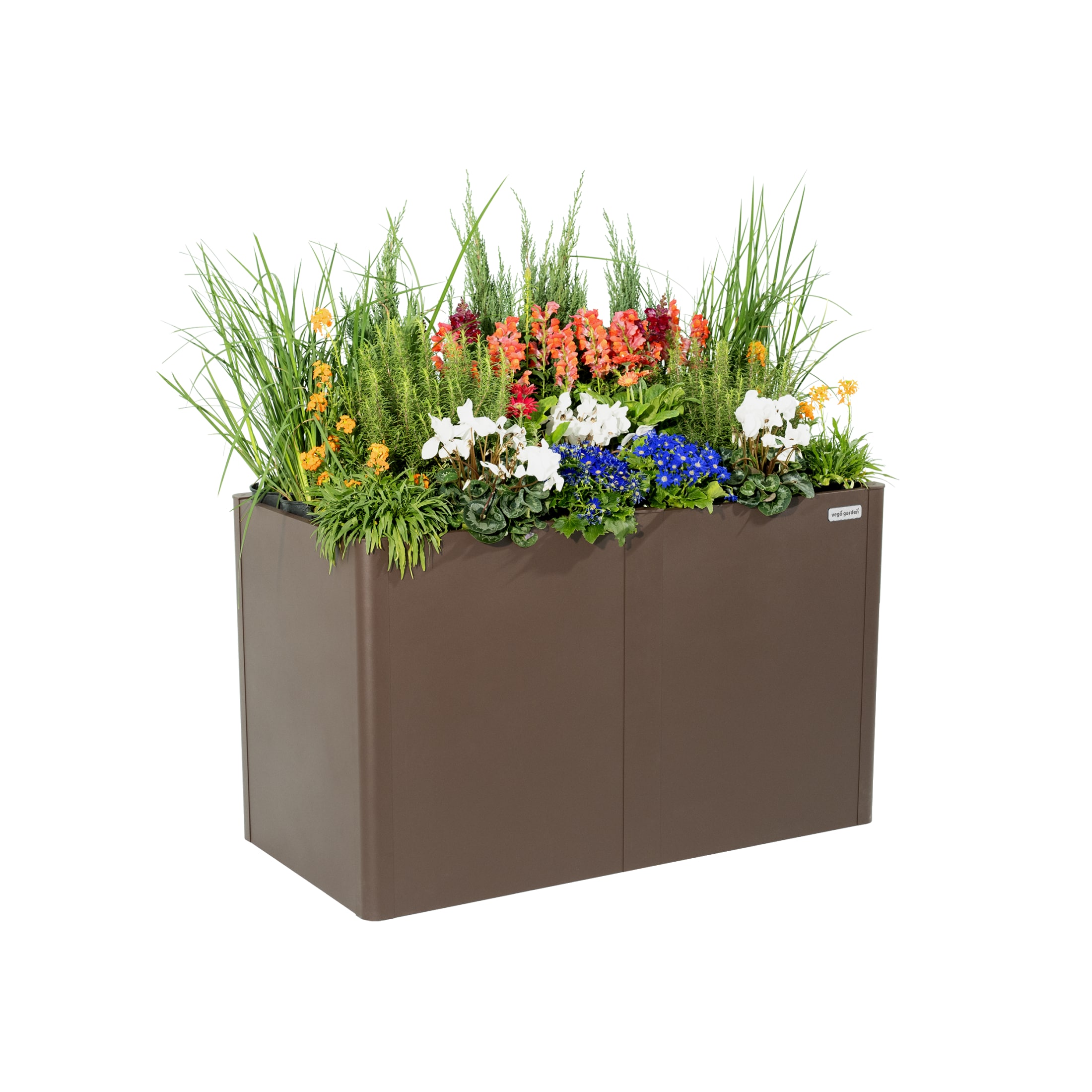 Vego Garden 27-cu ft 27-in W x 53-in L x 32-in H Umber Brown Galvanized Metal Raised Garden Bed