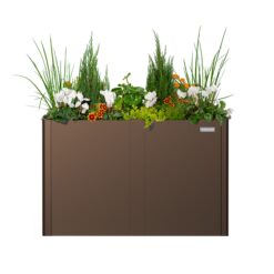 Vego Garden 27-cu ft 27-in W x 53-in L x 32-in H Umber Brown Galvanized Metal Raised Garden Bed